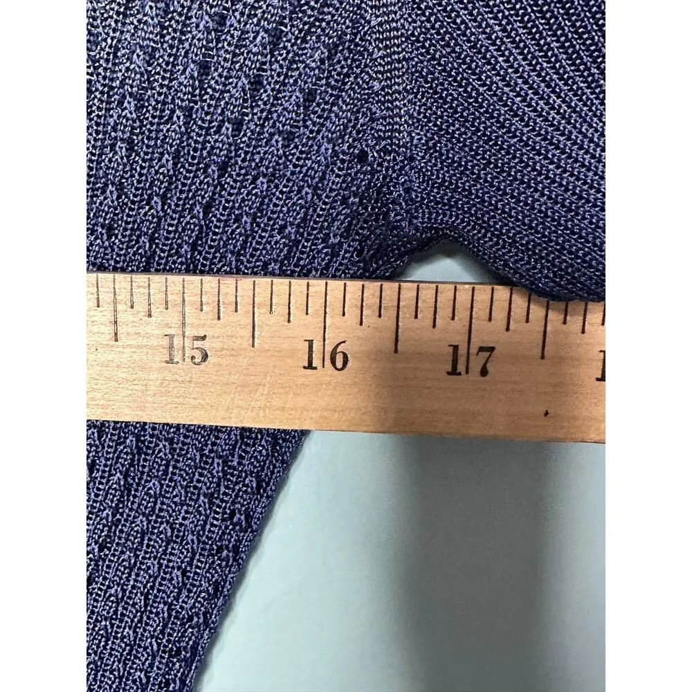 Free People H2O crewneck open-knit cropped,boxy, silky viscose Small Royal Blue